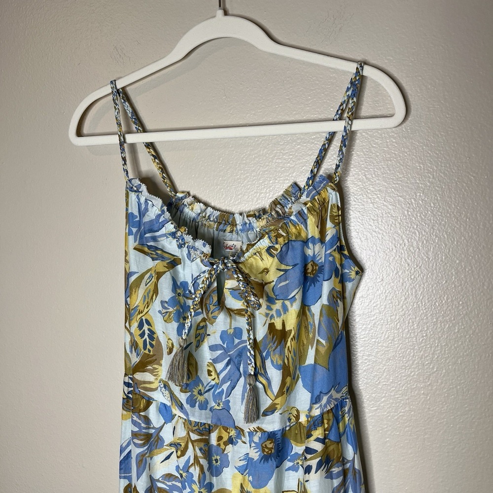 faherty dress Maxi Chaser floral Blue Boho Cottage Beach XS Tiered Boho Silk - Picture 8 of 12